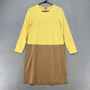 J. Jill Dress Womens XS Petite Weatever Collection Colorblock Long Sleeve Yellow
